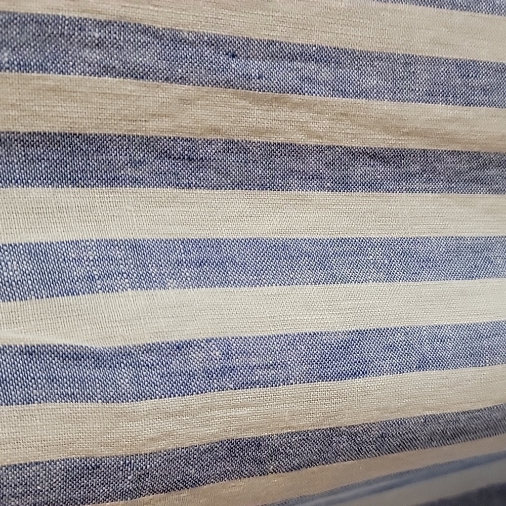 Nicole Miller-Linen blue & white striped v neck dress. XS. NWT - Picture 6 of 13